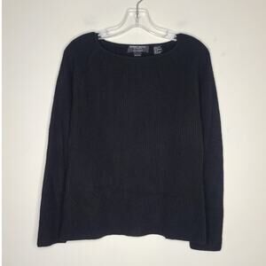 Mariele Waithe by Forte black long sleeve cashmere sweater - medium petite MP